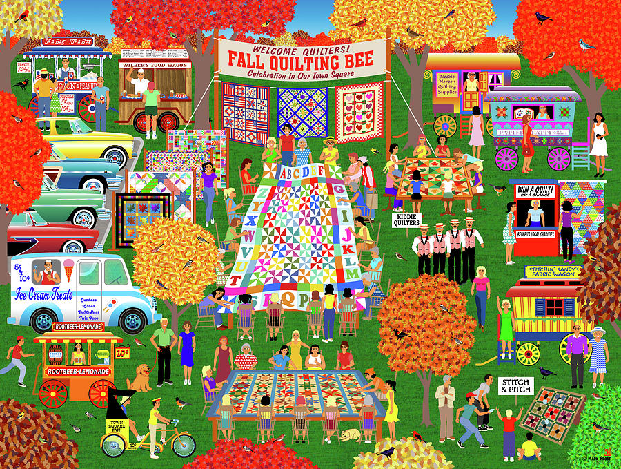 Fall Digital Art - Quilting In The Square by Mark Frost