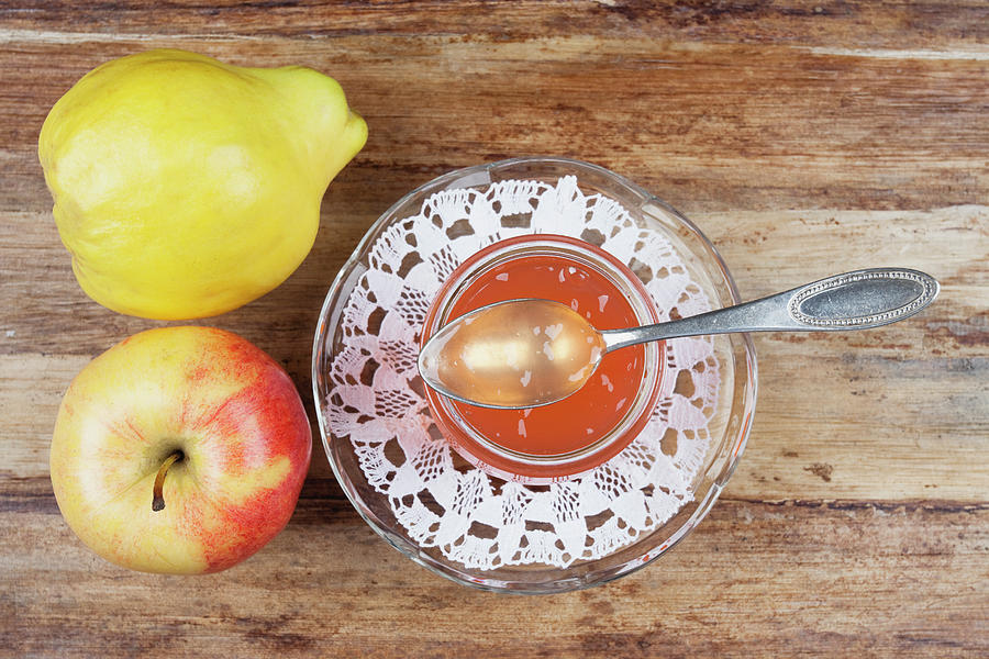 Quince And Apple Jam In Jar With Fruit Photograph by Westend61 Quince And Apple Jam In Jar With Fruit Photograph by Westend61