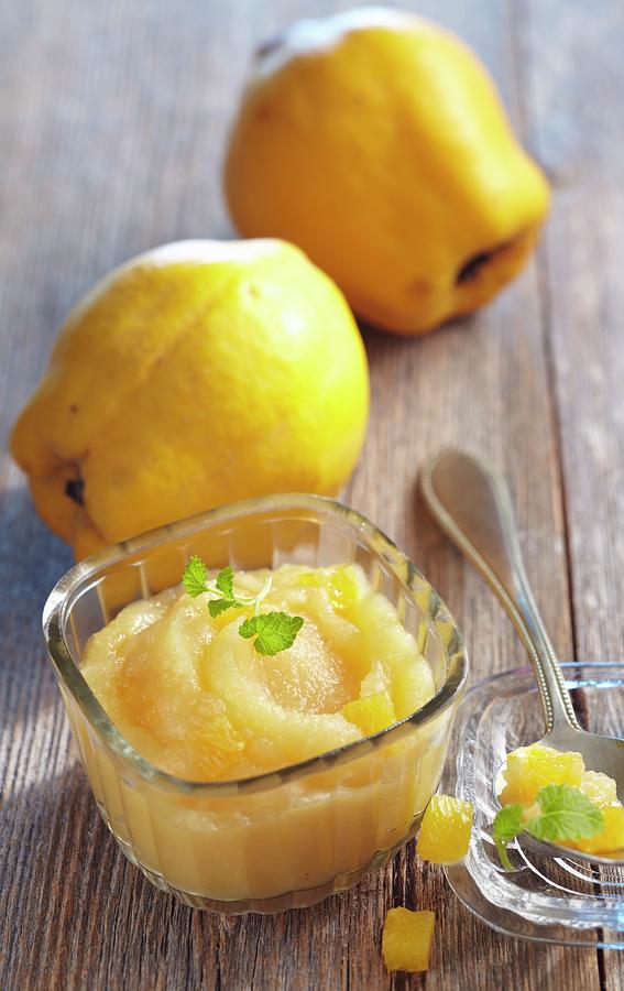 Quince Mousse With Orange Blossom Water Photograph by Teubner Foodfoto