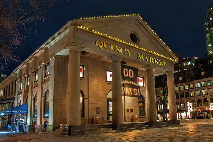 Quincy Market - GO PATS - Boston Photograph by Joann Vitali