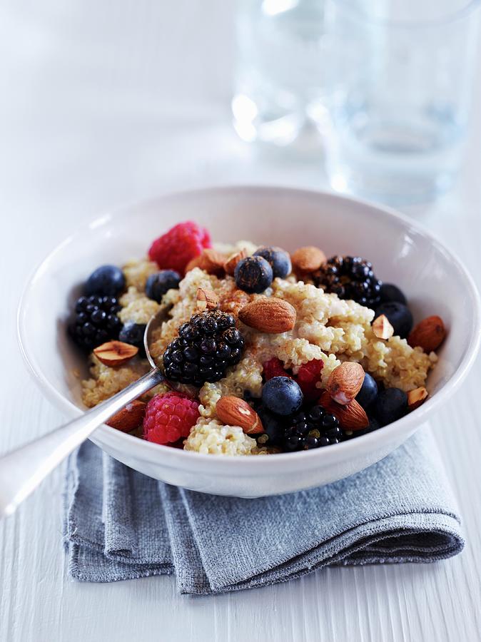 Quinoa Berry Pudding With Almonds Photograph by Charlie Richards
