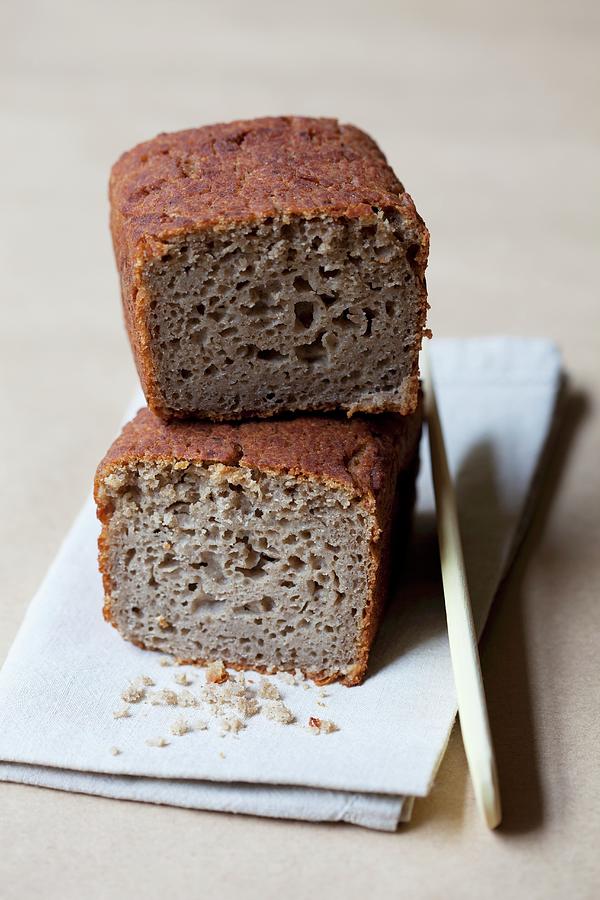 Quinoa Bread With Buckwheat, Cut In Half Photograph by Hilde Mche