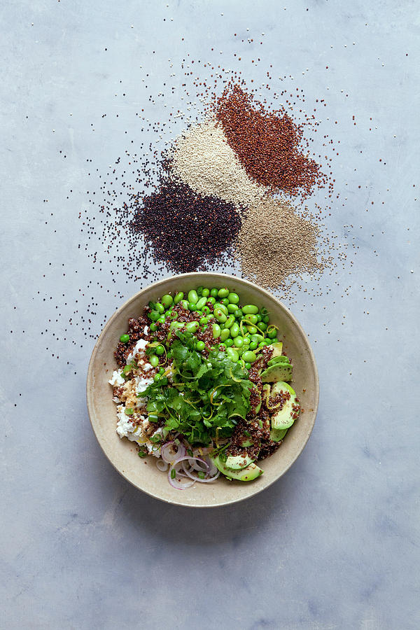 Quinoa Salad With Edamame And Fresh Goat Cheese Photograph by Akiko Ida