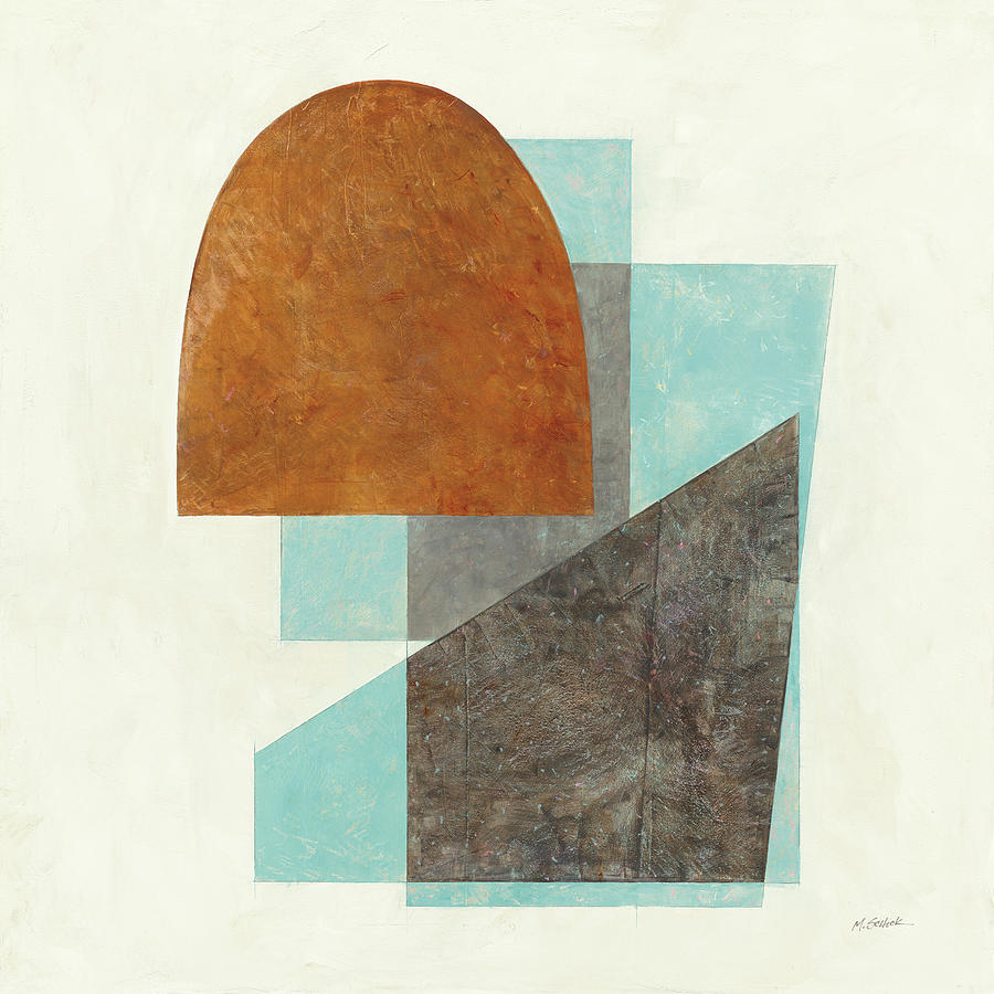 Abstract Painting - Quintet I Turquoise by Mike Schick Abstract Painting - Quintet I Turquoise by Mike Schick