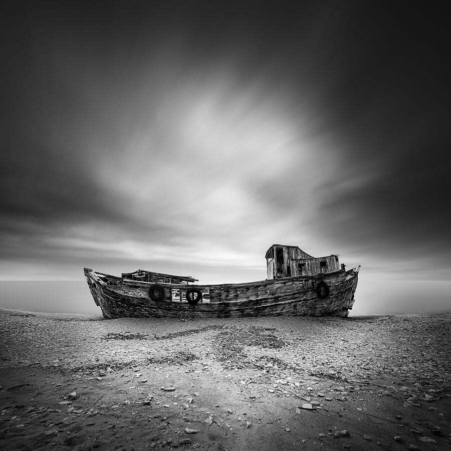 Black And White Photograph - "wrecks 09" - Agalipa, Skyros by George Digalakis