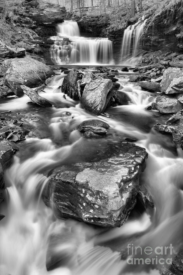 R. B. Ricketts Falls Portrait Black And White Photograph by Adam Jewell