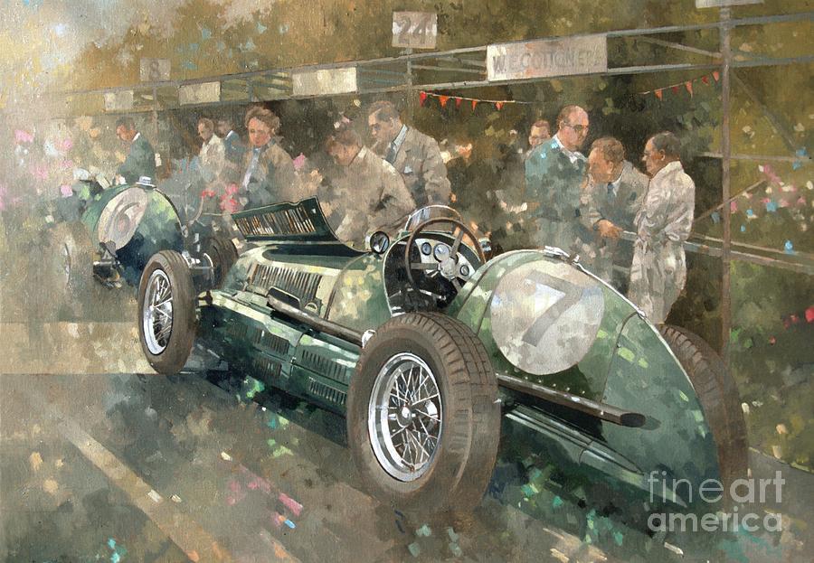 Car Painting - R. Parnells Maserati by Peter Miller