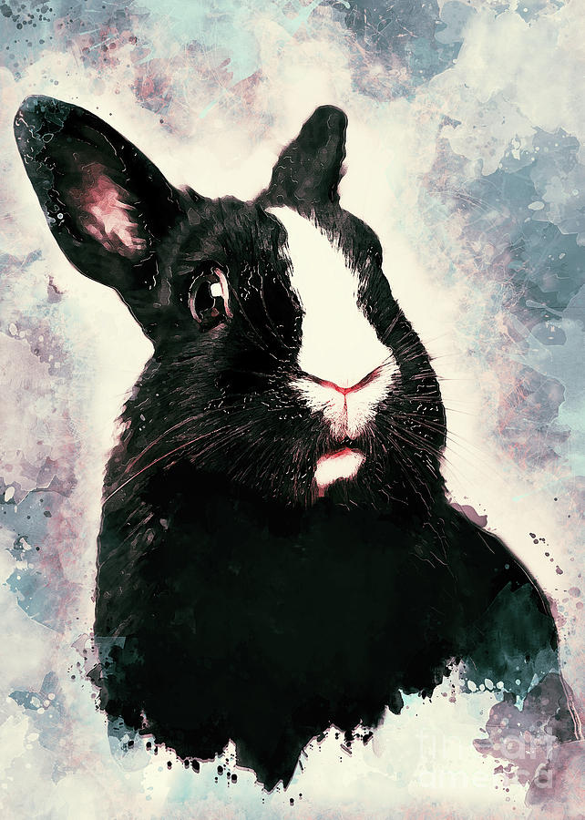 Rabbit Bunny art Digital Art by Justyna Jaszke JBJart
