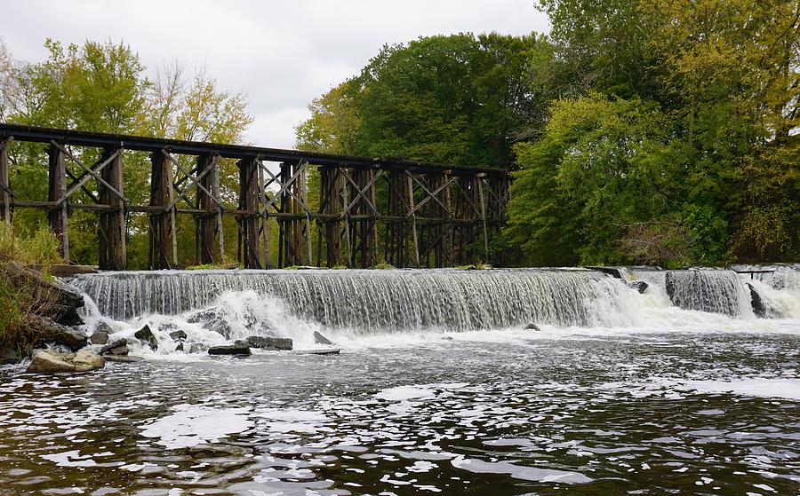 Rabbit River Dam and Historic Trestle Bridge Photograph by Amy Kamps ...