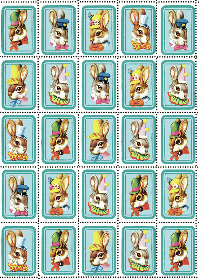 Easter Drawing - Rabbit Stamps by CSA Images