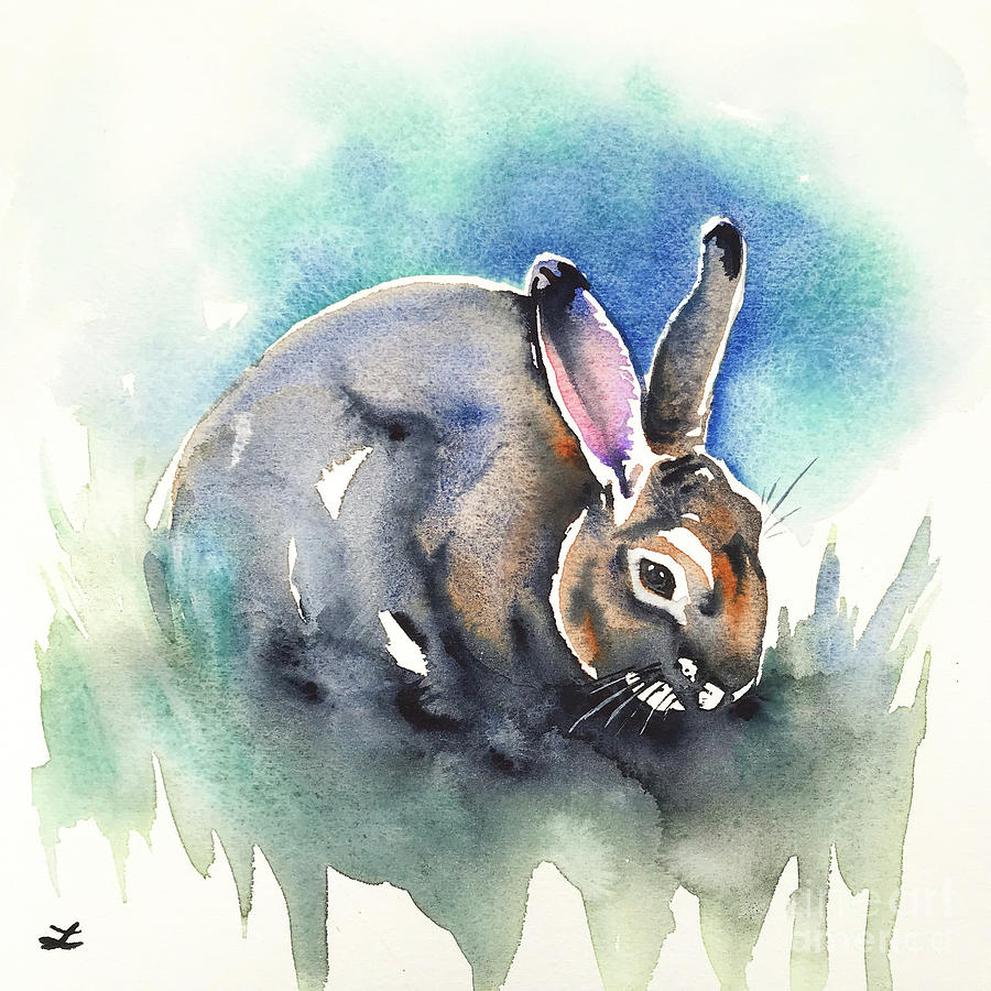 Rabbit Painting by Zaira Dzhaubaeva