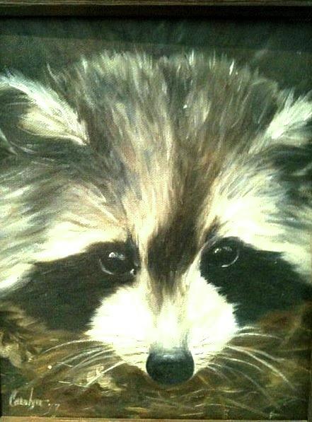 Raccoon Painting By Carolyn Holt Fine Art America