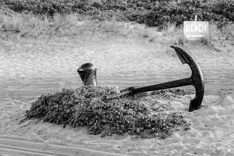 Race Point Lighthouse Anchor BW Photograph by Susan Candelario