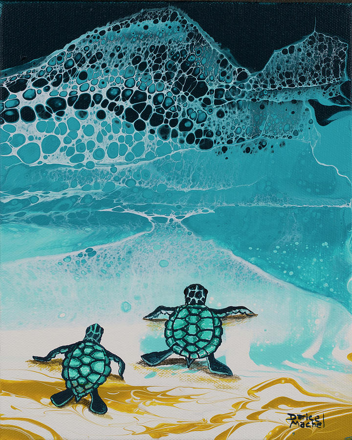 Turtle Painting - Race Ya by Darice Machel McGuire