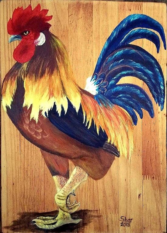 Raceene's Rooster Painting by Shar Hankins | Fine Art America