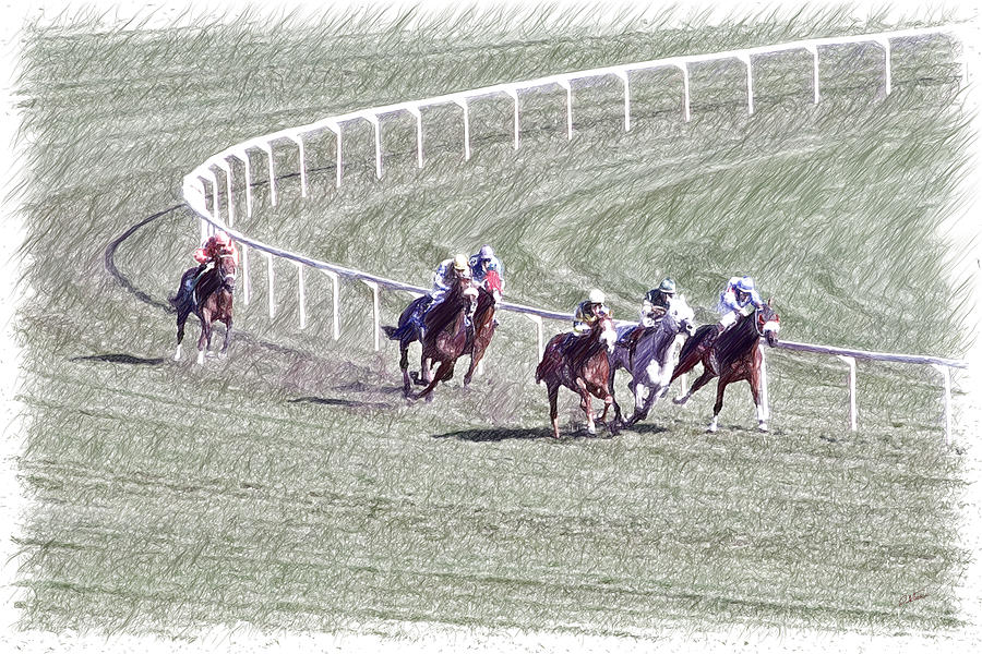 Racing at Arlington Park - DWP5784004 Drawing by Dean Wittle