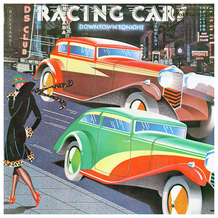 Racing Cars Downtown Tonight Album Cover Photograph by Retrographs