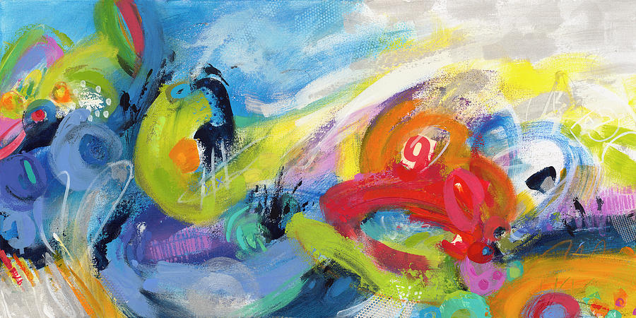 Abstract Painting - Racing Forms by Janet Bothne