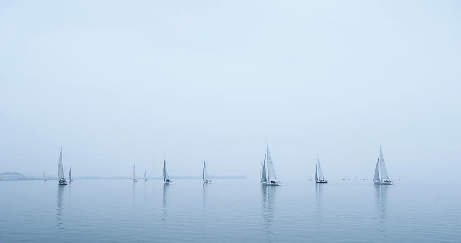 Racing in the Mist Photograph by Mark Duehmig