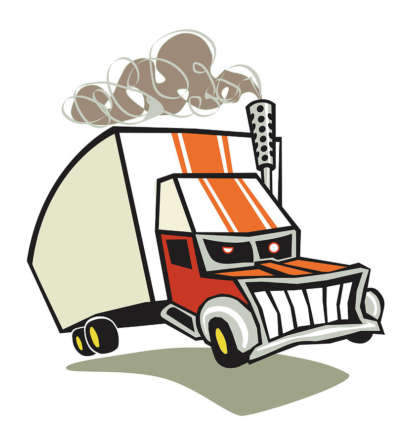 Transportation Drawing - Racing Semi Truck by CSA Images