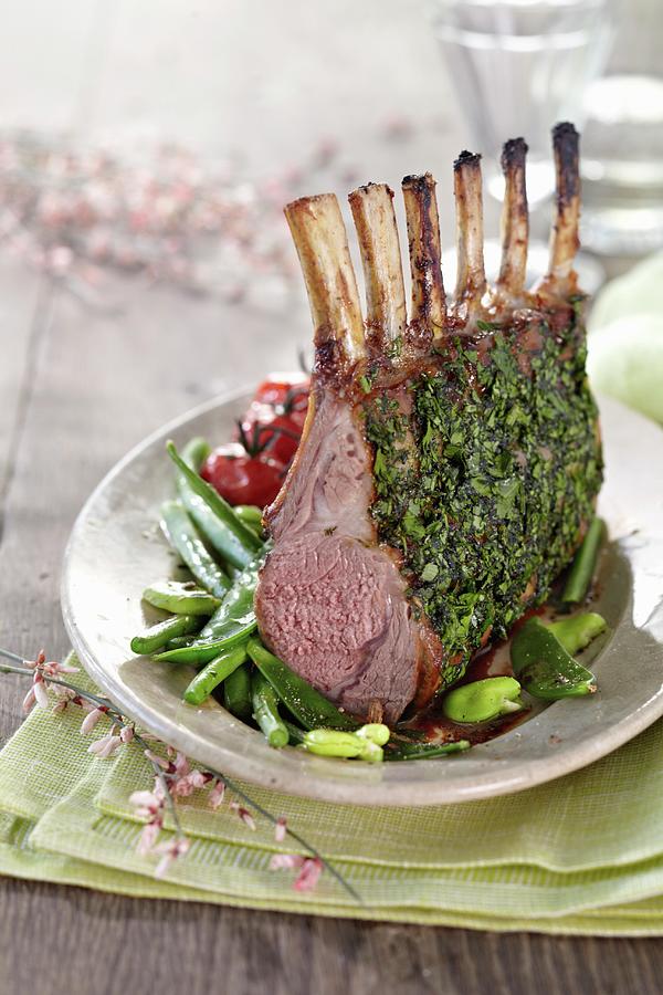 Rack Of Lamb With A Herb Crust For Easter Photograph by Alessandra Pizzi