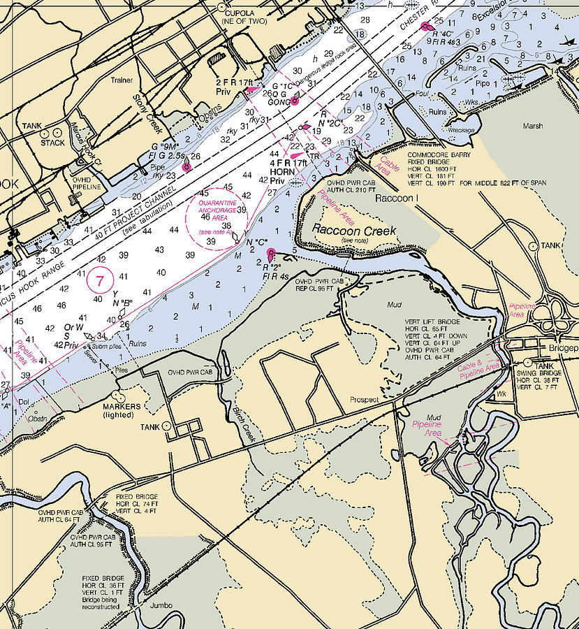 Racoon Creek-new Jersey Nautical Chart Mixed Media by Bret Johnstad ...