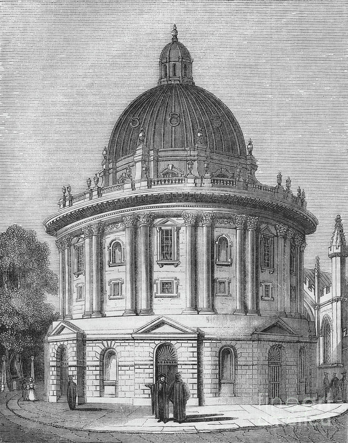 Radcliffes Library, 1845 Drawing by Print Collector