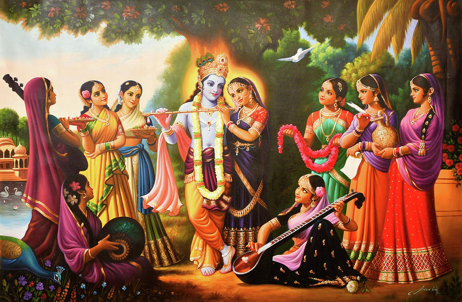 krishna gopika painting