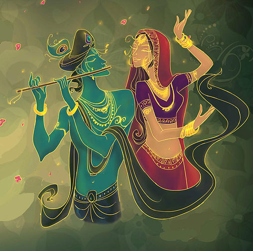 Radhe Krishna Digital Art by Nisha Kumari