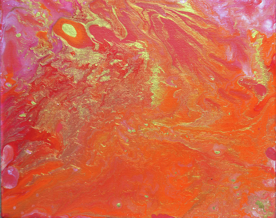 Radiance - Abstract fluid Acrylic 6 Painting by Uma Krishnamoorthy