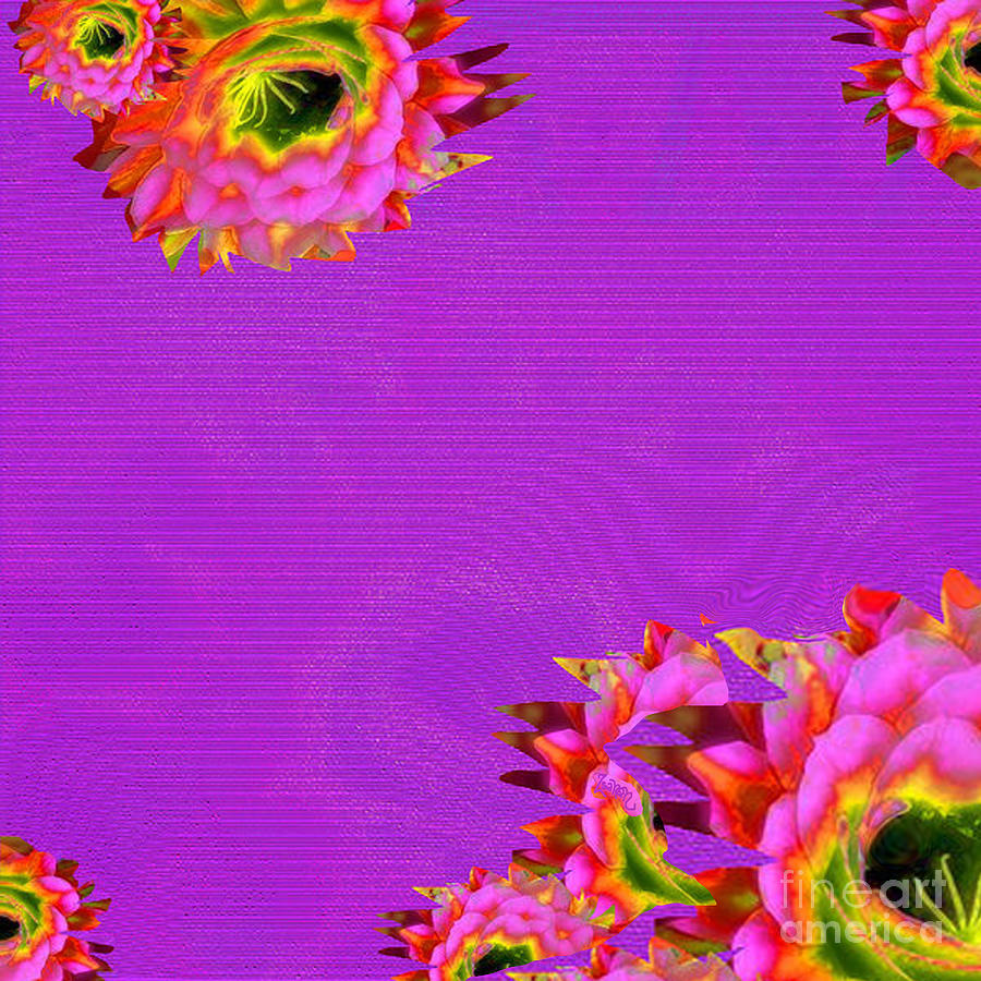 Radiance is a Blooming Cactus Flower Digital Art by Zsanan Studio