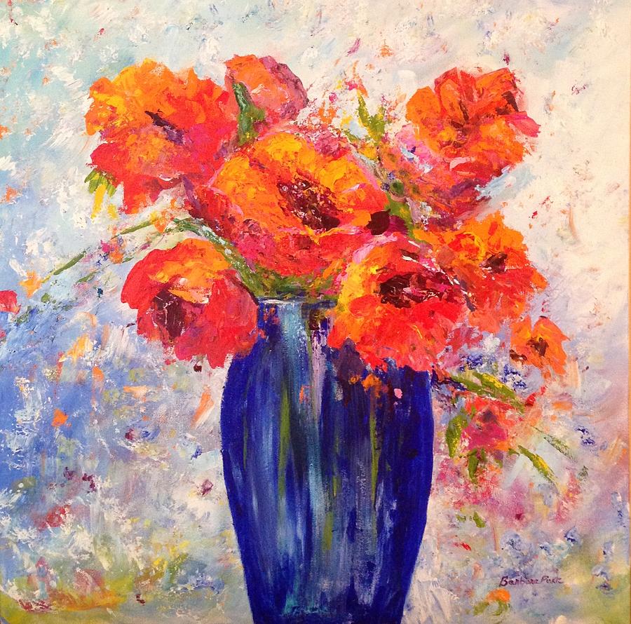 Flower Painting - Radiant Poppies by Barbara Pirkle