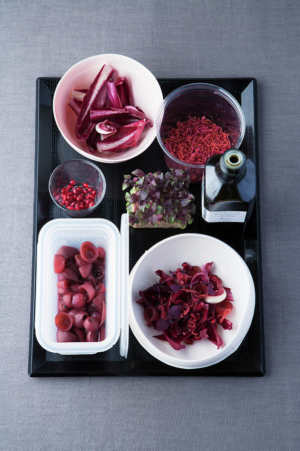 Radicchio Pomegranate Salad With Sumac And Shiso Photograph by Michael Wissing