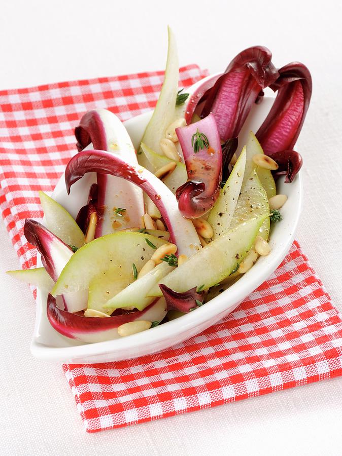 Radicchio With Pears And Pine Nuts Photograph by Franco Pizzochero