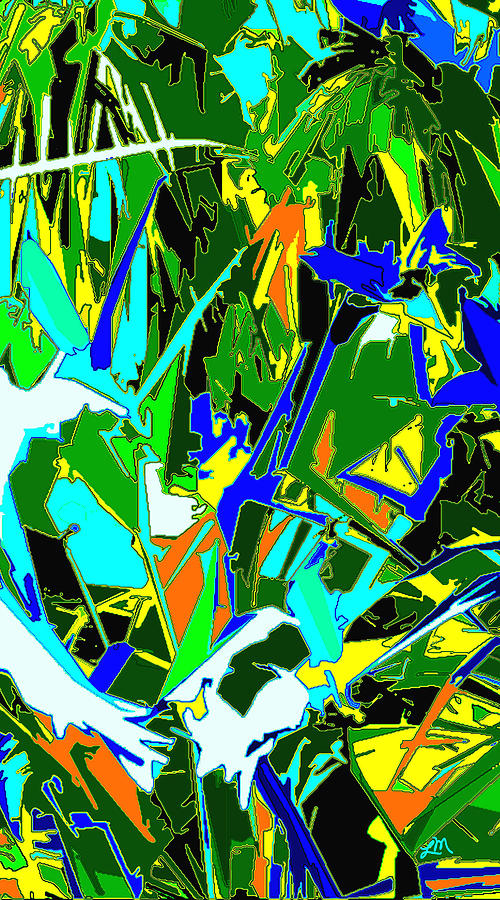 Abstract Digital Art - Forest Abstract panel three of three by Linda Mears