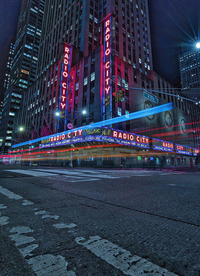 Radio City Light Trails , New York Photograph by Mike Mcmahon