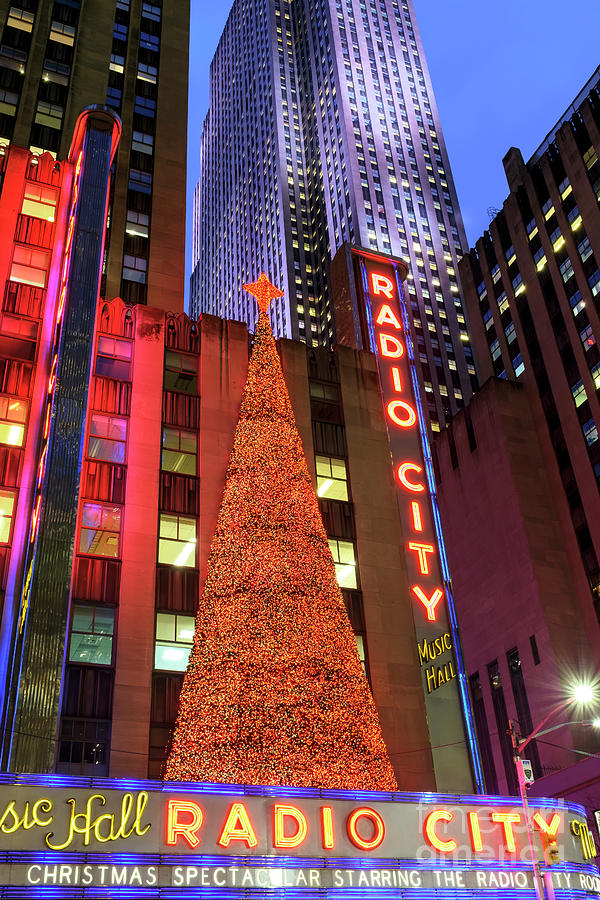 Radio City Music Hall Christmas Lights Photograph by John Rizzuto