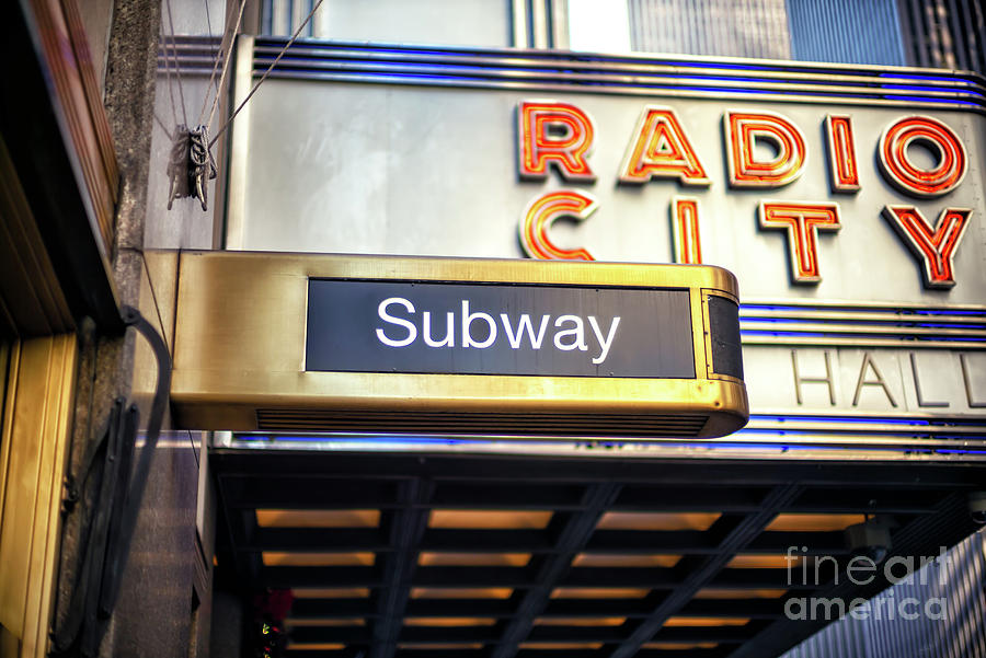 Radio City Subway New York City Photograph by John Rizzuto