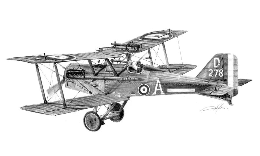 Airplane Drawing - Raf S.e.5 by Dale Jackson