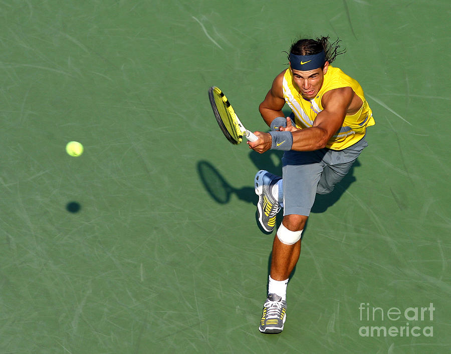 Rafael Nadal Of Spain Powers A Return Photograph by New York Daily News Archive
