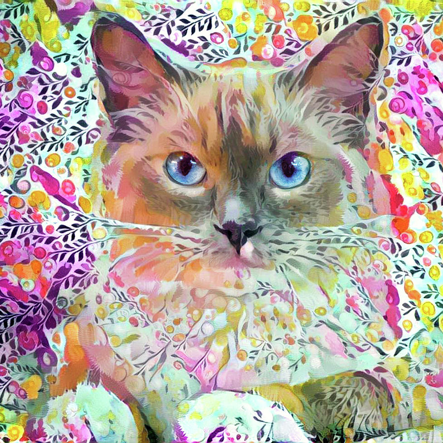 Ragdoll Cat Art Digital Art by Peggy Collins