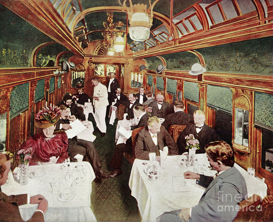 Railroad Dining Car, 1899 Photograph by George Mead