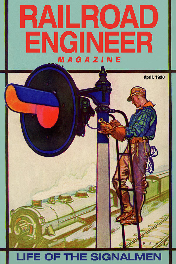 Railroad Engineer Magazine: Life of the Signalmen Painting by Unknown