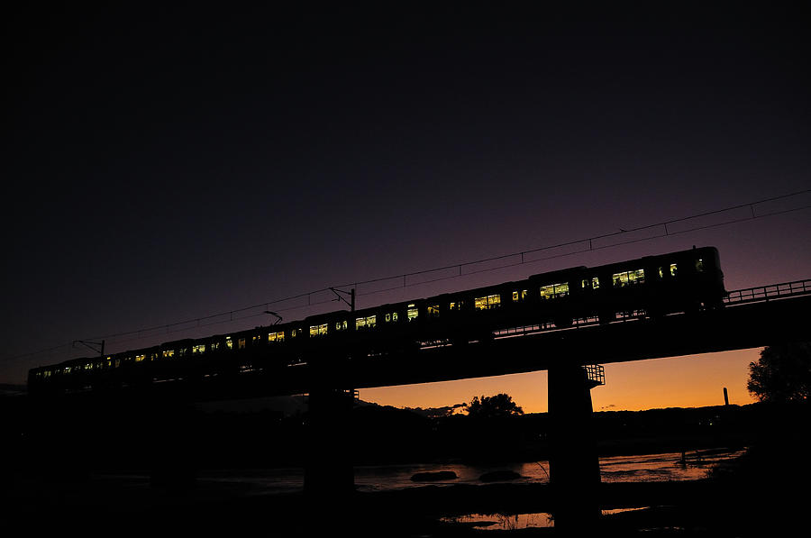 Railroad Scenery At Sunset Photograph by Takeshi.k