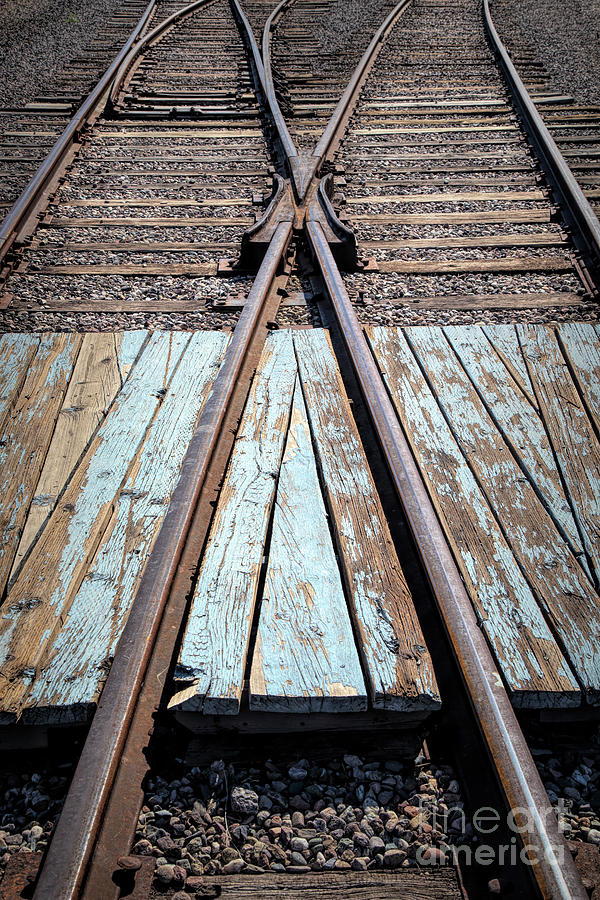 Train Photograph - Railroad Switch by Elisabeth Lucas
