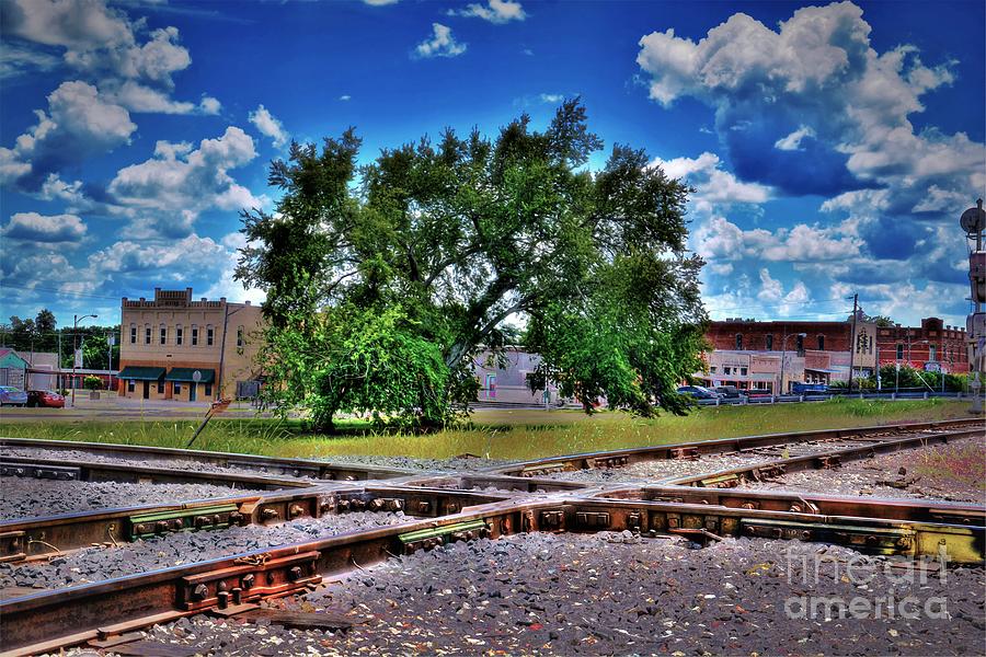Railroad Tracks Crossing Photograph