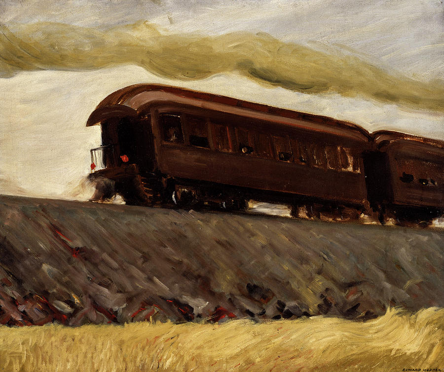 Edward Hopper Painting - Railroad Train, 1908 by Edward Hopper Edward Hopper Painting - Railroad Train, 1908 by Edward Hopper