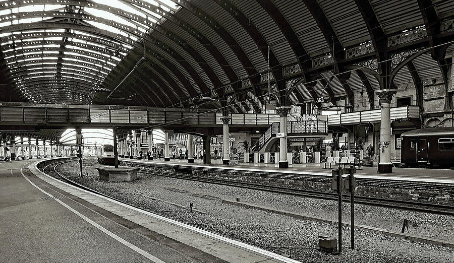 Railway Station Monochrome Photograph