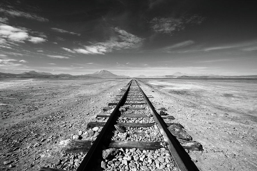 Beyond The Desert Rail Photograph