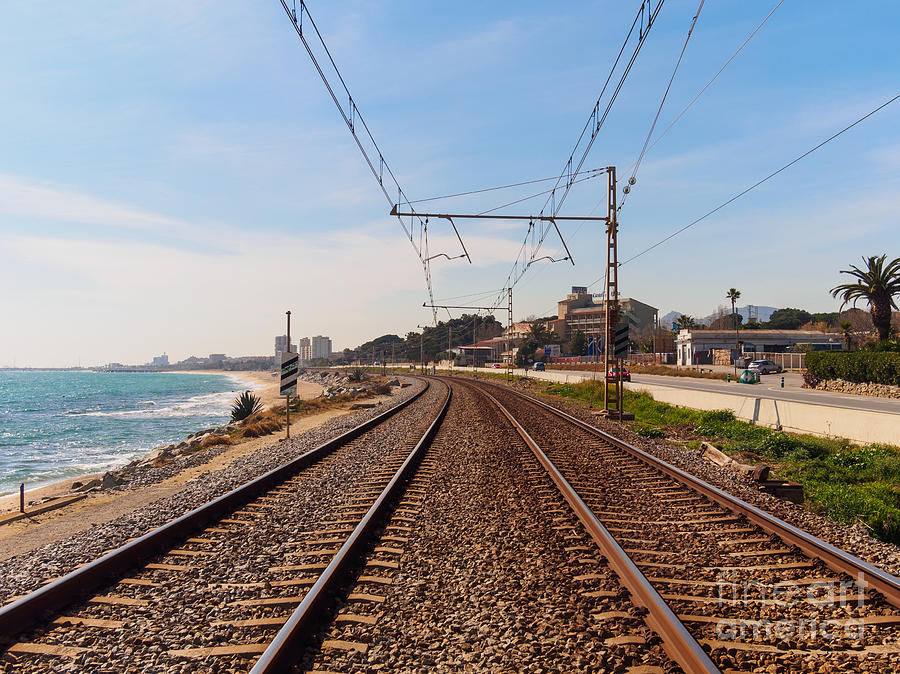 Country Photograph - Railway To The Coast by Pere Rubi